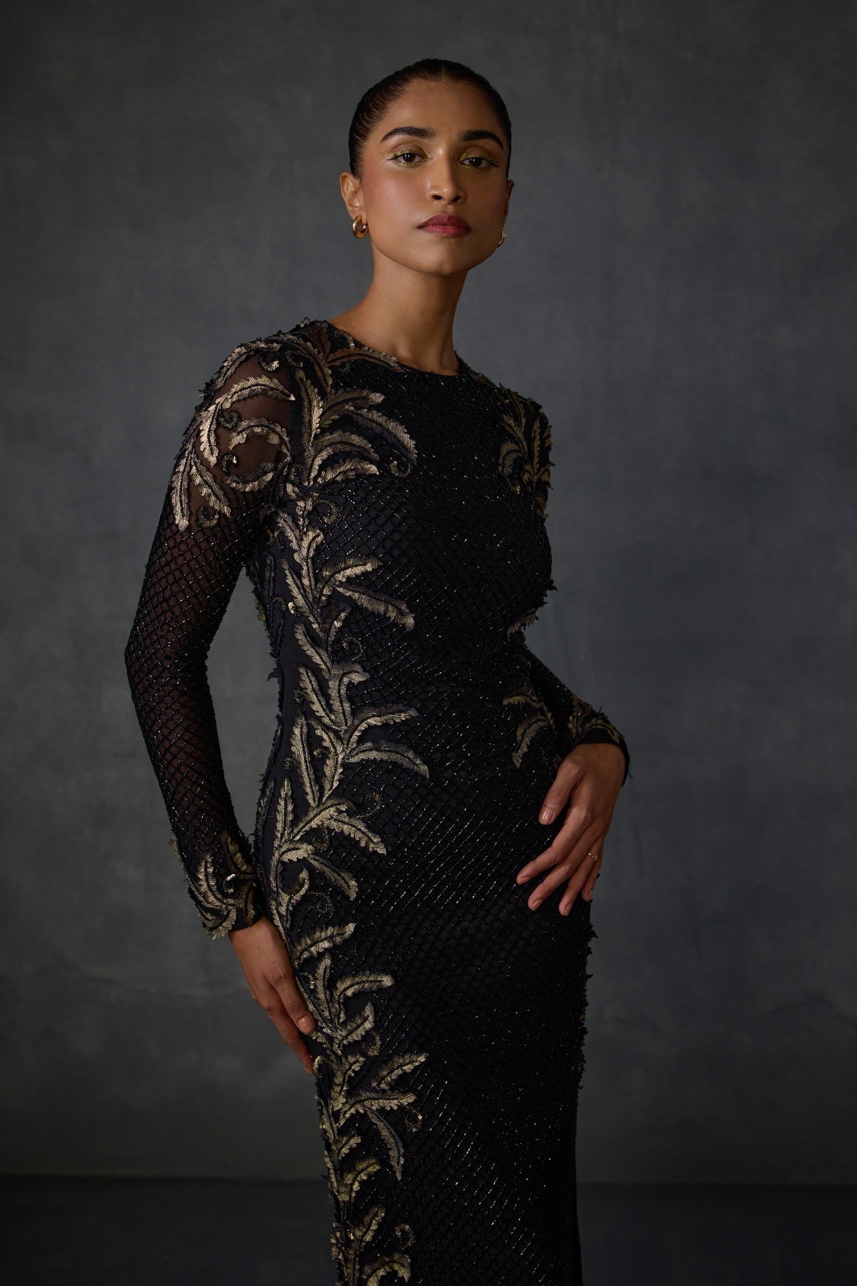 Autumn Fern Side Fringe Gown Namrata Joshipura Online