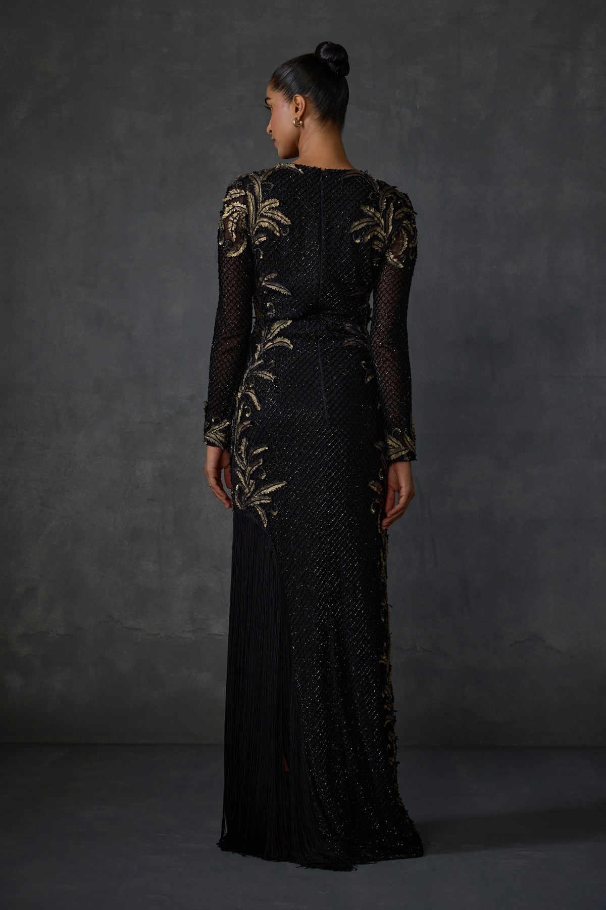 Autumn Fern Side Fringe Gown Namrata Joshipura Online