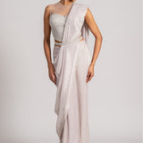 PEARL CASCADE DRAPED SAREE