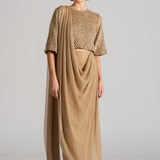 PEARL DROP BOXY BLOUSE DRAPED SAREE