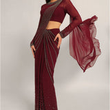 SILVER DUST EMBELISHED DRAPE SAREE Namrata Joshipura Online