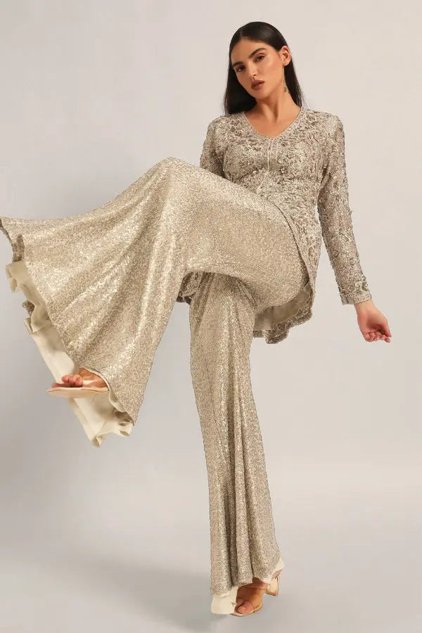AMARA LONG PEPLUM WITH SHARARA Namrata Joshipura Online