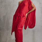 Rosette Siren Cape with Draped Skirt Namrata Joshipura
