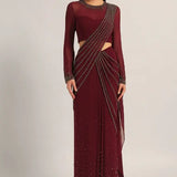 SILVER DUST EMBELISHED DRAPE SAREE Namrata Joshipura Online