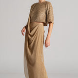 PEARL DROP BOXY BLOUSE DRAPED SAREE