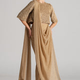 PEARL DROP BOXY BLOUSE DRAPED SAREE