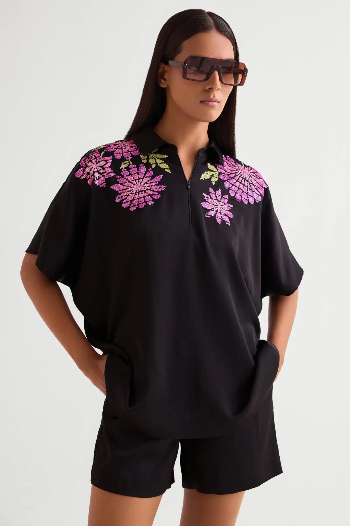 Gloria Zipper Back Tie Top Namrata Joshipura Online