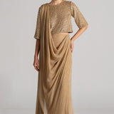 PEARL DROP BOXY BLOUSE DRAPED SAREE