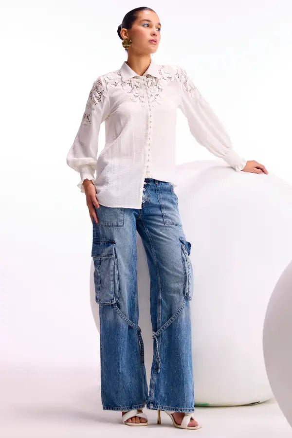 Annes Lace Cutwork Top Namrata Joshipura