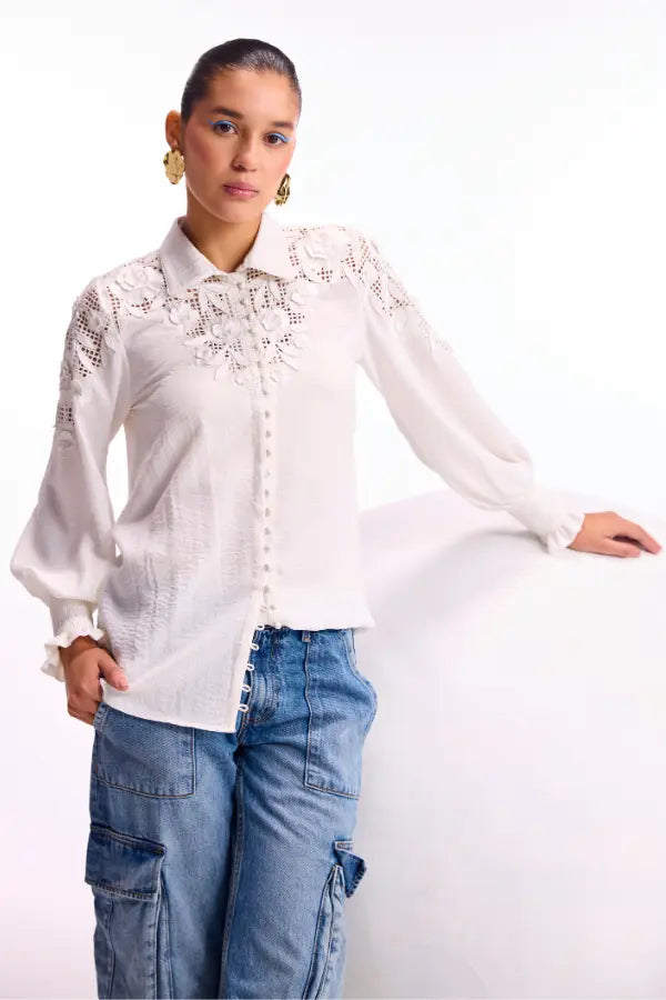 Annes Lace Cutwork Top Namrata Joshipura