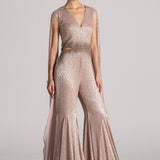 STAR DUST CAPE SLEEVE JUMPSUIT