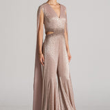 STAR DUST CAPE SLEEVE JUMPSUIT