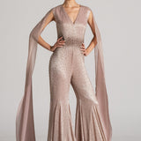 STAR DUST CAPE SLEEVE JUMPSUIT