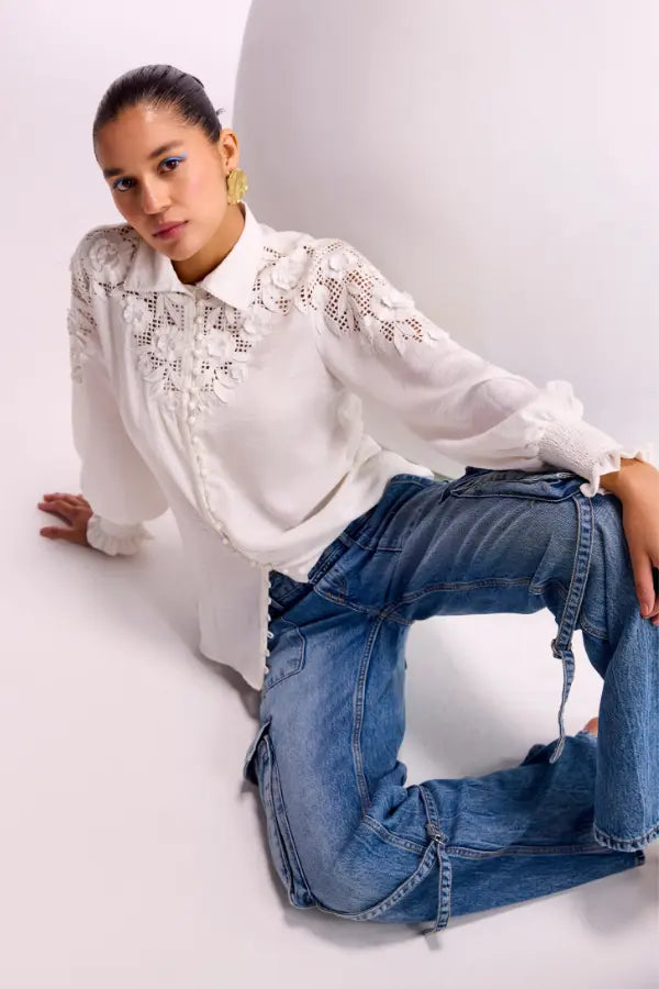 Annes Lace Cutwork Top Namrata Joshipura
