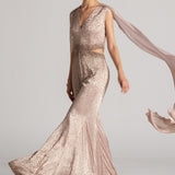 STAR DUST CAPE SLEEVE JUMPSUIT