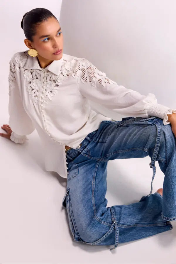 Annes Lace Cutwork Top Namrata Joshipura
