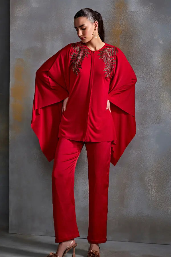 Autumn Fern Batwing Cape Set Namrata Joshipura