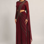 SILVER DUST EMBELISHED DRAPE SAREE Namrata Joshipura Online