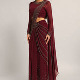 SILVER DUST EMBELISHED DRAPE SAREE Namrata Joshipura Online