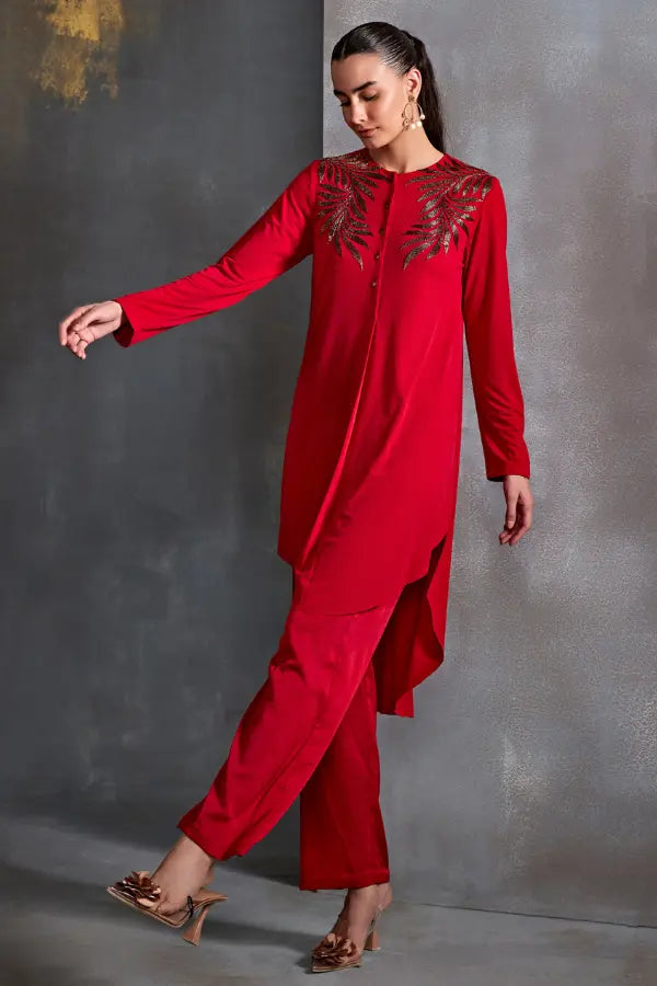 Autumn Fern Curved Hem Tunic Namrata Joshipura