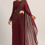 SILVER DUST EMBELISHED DRAPE SAREE Namrata Joshipura Online