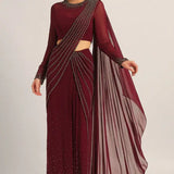 SILVER DUST EMBELISHED DRAPE SAREE Namrata Joshipura Online