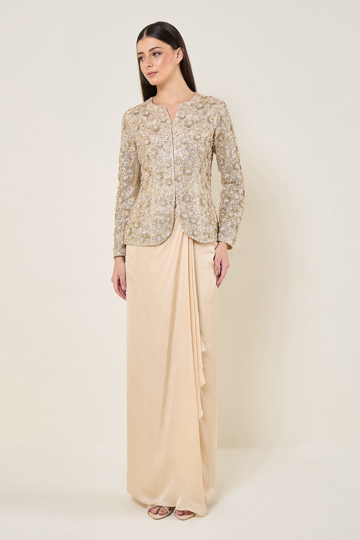 Amara Intricate Jacket With Drape Skirt Namrata Joshipura Online