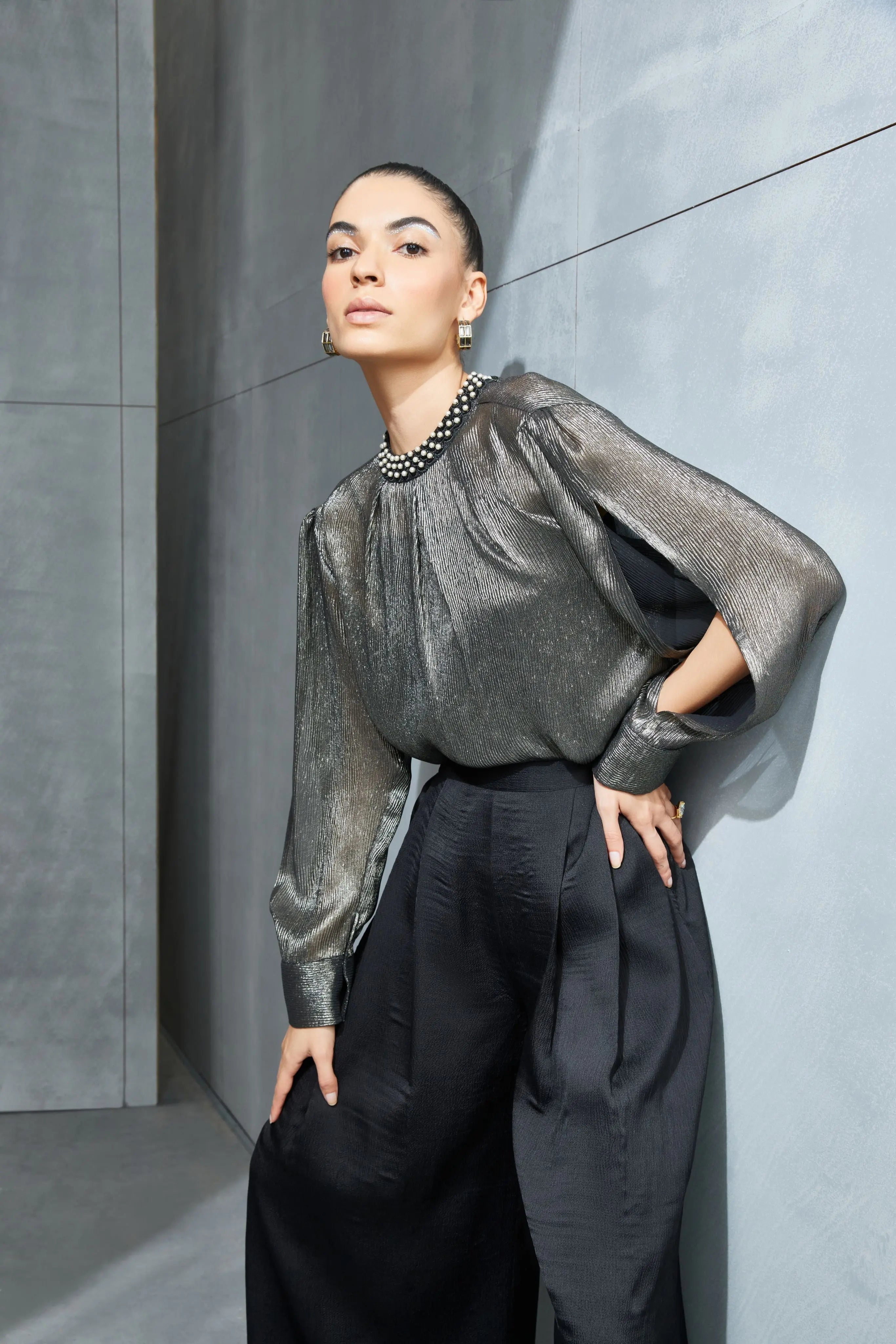 Pearl Drop Split Sleeve Top Namrata Joshipura