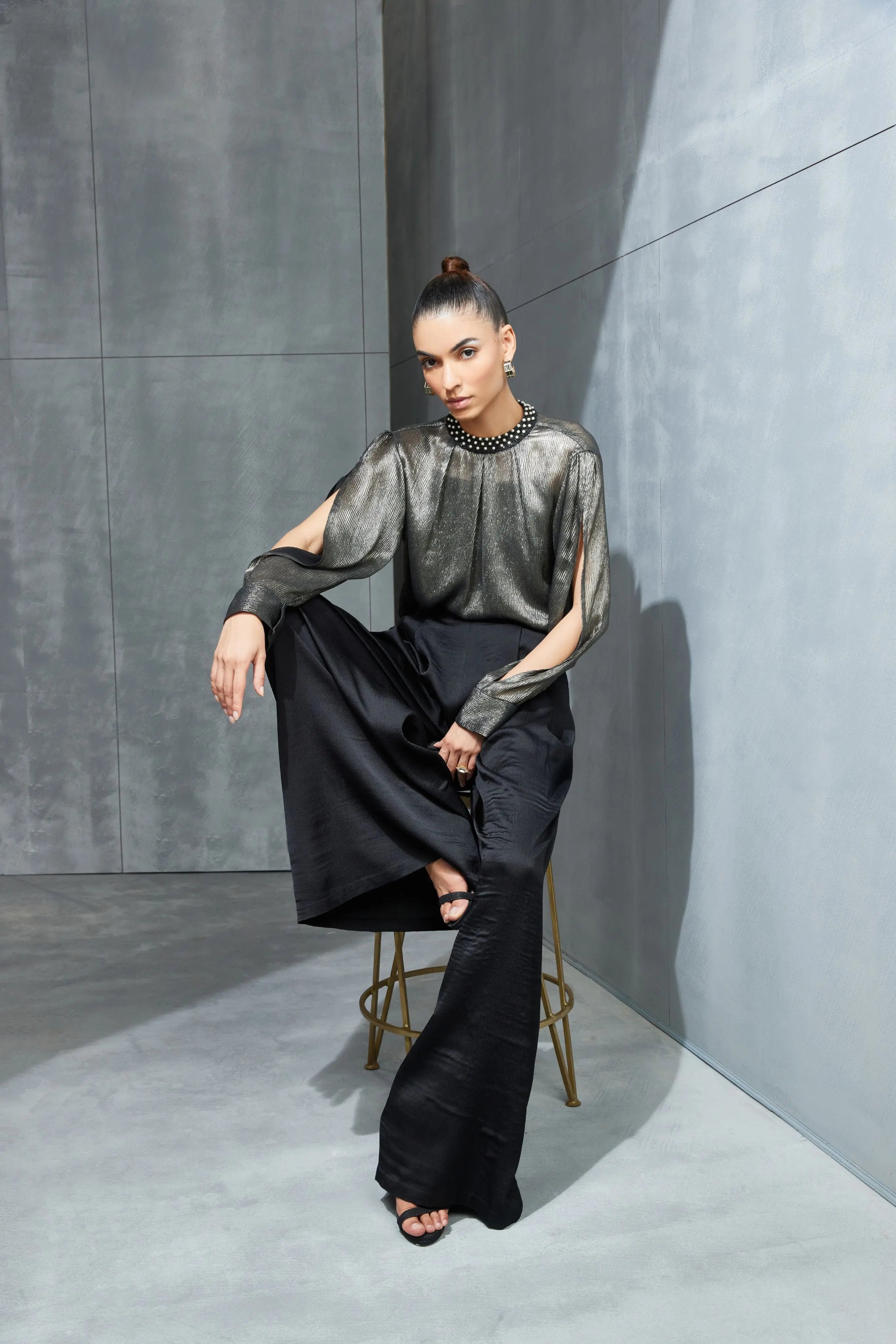 Pearl Drop Split Sleeve Top Namrata Joshipura