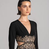 CYPRUS ASYMMETRIC DRAPE DRESS