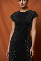 Grid Embroidered Dress