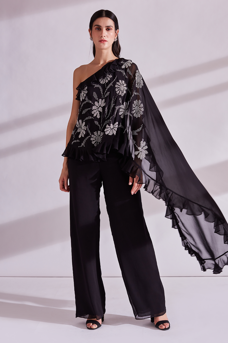 Buy Sequin Cape Jumpsuit for Women Online from India's Luxury Designers 2024