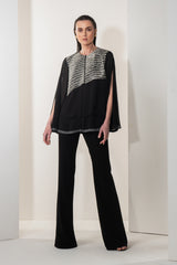 Metallic Cord Split Sleeve Top